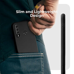 Moozy Minimalist Series Coque en silicone pour Huawei P30 Lite, noir - Finition mate fine et souple en TPU