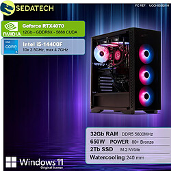 Sedatech PC Gamer • Intel i5-14400F • RTX4070 • 32Go DDR5 • 2To SSD M.2 • Windows 11