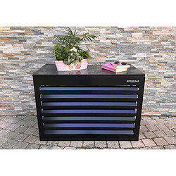 Beyond Blue Cache climatisation Venetian Aluminium noir RAL9005 - Taille Petit - L 100 x H 70 x P 50 cm