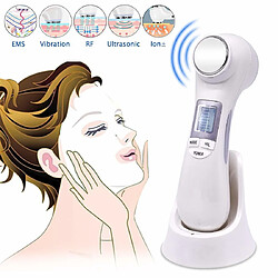 Chrono Appareil de massage raffermissant à ultrasons RF EMS pour le visage avec fonction LED Rafraîchit, nettoie et lisse les ridules.