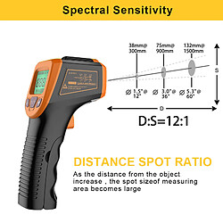 Acheter Thermomètre Numérique Infrarouge Pistolet de Température Portable Sans Orange