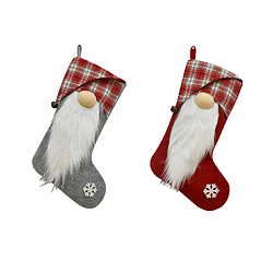 C221 2PCS Chaussette de Noël Sac de bonbons Arbre De Noël Décoration Pendentif Sac Cadeau Sac de Noël Cheminée Pendentif