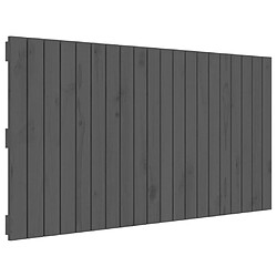 vidaXL Tête de lit murale Gris 127,5x3x60 cm Bois massif de pin