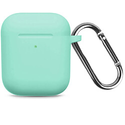 Coque en silicone avec crochet cyan pour votre Apple AirPods (2019)/(2016)