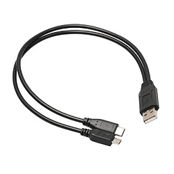 USB 2.0 Mâle Vers USB 3.1 Type C + Micro USB Câble de Chargement de Données Mâle Type B