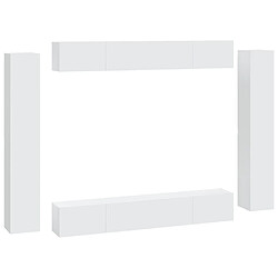 vidaXL Ensemble de meubles TV 8 pcs Blanc Bois d'ingénierie