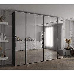 Abiks Meble Inova 1 Armoire avec miroir et portes battantes 236,7/300/47 6 Portes (nero/nero)