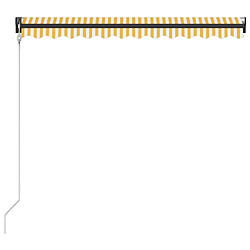 Avis vidaXL Auvent rétractable capteur de vent LED 300x250cm Jaune et blanc