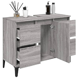 Avis vidaXL Meuble d'évier sonoma gris 80x33x60 cm bois d'ingénierie