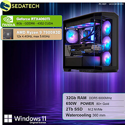 Sedatech PC Gamer Large Vision • AMD Ryzen 9 7900X3D • RTX4060Ti • 32Go DDR5 • 2To SSD M.2 • Windows 11