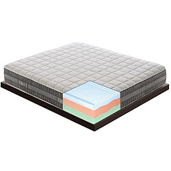 Materassi&Doghe Matelas 180x200 en mousse à mémoire de gel frais avec trois couches amovibles modèle Como