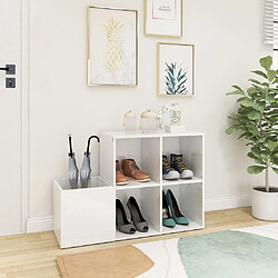 Avis Maison Chic Armoire à Chaussures,Meuble de Rangement à Chaussures Blanc brillant 105x35,5x70 cm Aggloméré -MN64763