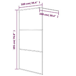 Maison Chic Paroi de douche | Écran de douche | Cloison de douche Noir 100x195 cm Verre ESG transparent -GKD43701 pas cher