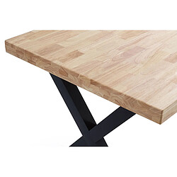 Pegane Table à manger en bois coloris chêne / pieds noir - Longueur 140 x profondeur 80 x hauteur 76 cm