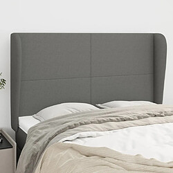 vidaXL Tête de lit avec oreilles Gris foncé 147x23x118/128 cm Tissu