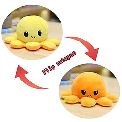 RedMiter Peluche poulpe réversible double face 40 cm -orange + jaune