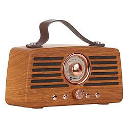 Yonis Enceinte Bluetooth Retro Sans Fil FM Appel Main-Libre Support TF & USB