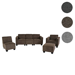 Mendler Modular Sofa-System Ensemble de canapés Lyon 3-1-1-1, tissu/textile ~ brun