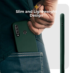 Moozy Minimalist Series Coque en silicone pour Huawei P30 Lite, vert nuit – Finition mate fine et souple en TPU