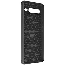 Coque Google Pixel 7 Pro Souple Effet Carbone Métal Brossé MOFI noir