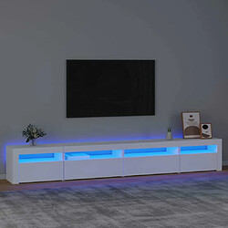 Maison Chic Meubles TV avec lumières LED - Banc TV pour salon Blanc 270x35x40 cm -MN22061