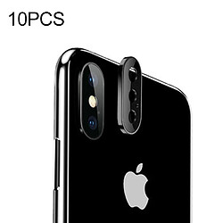 Wewoo Film de verre trempé 10 pcs titane alliage métal lentille caméra protecteur de pour iPhone XS Max Noir