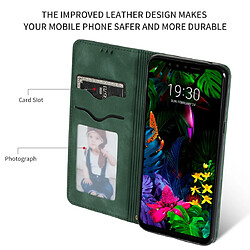 Wewoo Housse Coque Étui en cuir avec rabat horizontal magnétique Business Skin Feel rétro pour LG G8 / LG G8 ThinQ vert armée