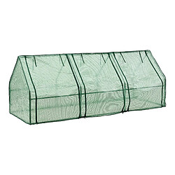 Helloshop26 Châssis de jardin à 3 fenêtres en acier et polyéthylène 240 x 90 x 90 cm vert 03_0008265