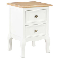 Helloshop26 Table de nuit chevet commode armoire meuble chambre 2 pcs blanc 35x30x49 cm mdf 1402162