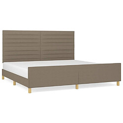 Maison Chic Lit adulte - Cadre Structure de lit avec tête de lit Contemporain Taupe 200x200 cm Tissu -MN11330