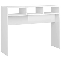 Maison Chic Table console | Meuble d'entrée | Table d'appoint Blanc brillant 105x30x80 cm Aggloméré -GKD26775