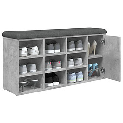 Decoshop26 Banc de rangement à chaussures couleur gris béton 102 x 32 x 50 cm bois d'ingénierie gris DEC024902