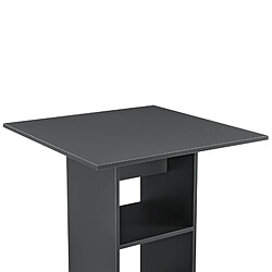 Table de Bar Visby 3 Étagères 70 x 70 x 110 cm Gris Foncé [en.casa] pas cher