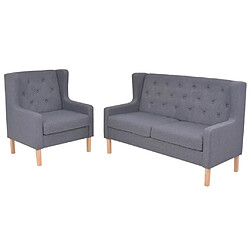 Maison Chic Ensemble de canapés 2 pcs, Canapé droit Sofa pour Salon tissu gris -GKD696061