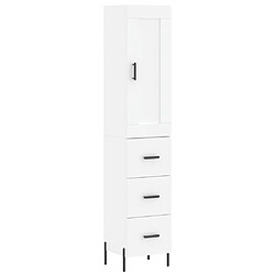 vidaXL Buffet haut Blanc 34,5x34x180 cm Bois d'ingénierie