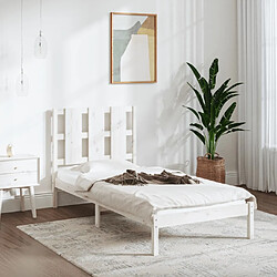 Maison Chic Lit Moderne Chambre - Cadre/structure de lit pour adulte Blanc Bois massif 75x190 cm Petit simple -MN79000