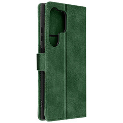 Avizar Housse pour Samsung S24 Ultra Portefeuille Clapet Support Vidéo Vert Foncé