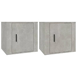 Maison Chic Lot de 2 Tables de chevet,Table de nuit,Table d'appoint pour salon Gris béton 50x39x47 cm -MN97825