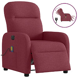 vidaXL Fauteuil de massage inclinable électrique Rouge bordeaux Tissu