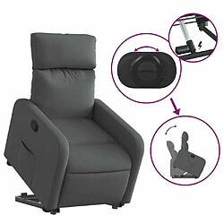 Maison Chic Fauteuil Relax pour salon, Fauteuil inclinable Gris foncé Tissu -GKD14260 pas cher