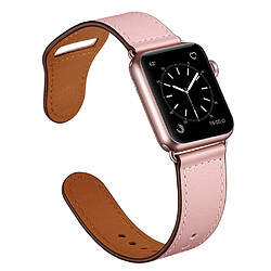 Avis Wewoo Pour Apple Watch 3/2/1 Génération 38 mm Bracelet en cuir à boucle universelle rose