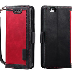 Etui en PU épissage rétro magnétique rouge pour votre Apple iPhone 8/7