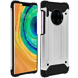 Avizar Coque Huawei Mate 30 Pro Design Relief Bi-matière Robuste Antichute 1,8m argenté