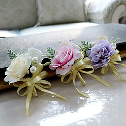 Fleur de soie mariage mariée corsage groom boutonnière boutonnière pin champagne