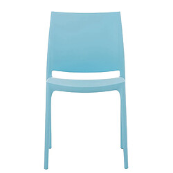 Decoshop26 Chaise de jardin en plastique bleu design simple empilable 10_0000869