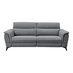 Vente-Unique Canapé 3 places relax électrique en tissu gris MACARI