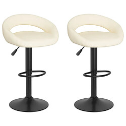 vidaXL Tabourets de bar lot de 2 crème velours