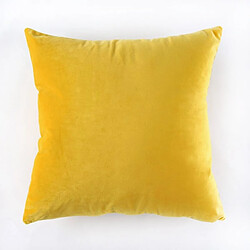 Wewoo Taie d'oreiller souple couleur unie velourstaille 45 cm * 45 cm jaune citron sans noyau