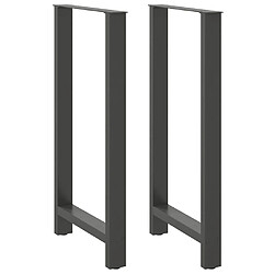 vidaXL Pieds de table basse anthracite 2 pcs 60x(110-111) cm acier