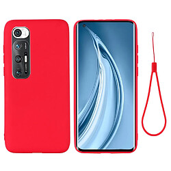 Coque en silicone souple avec sangle rouge pour votre Xiaomi Mi 10S